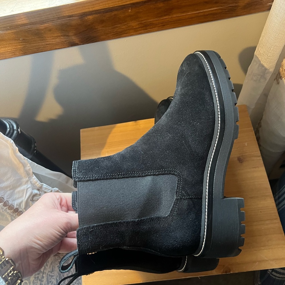 Black Suede Chelsea Boots